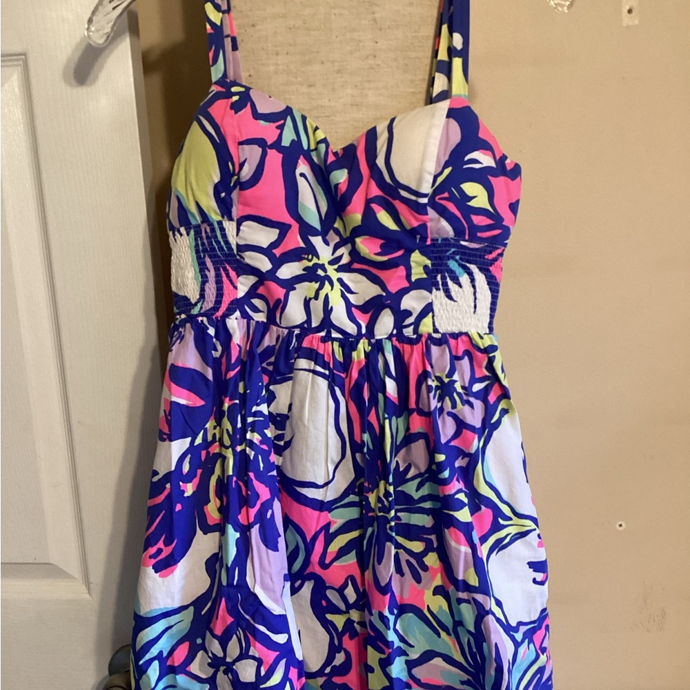 Lilly Pulitzer Floral Mini Dress - Pink, Blue, Green